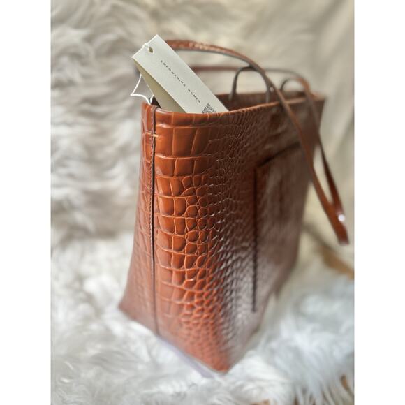 LIMITED TIME SALE - $720 Tory Burch Crocodile Thea Work Travel Laptop Tote - Picture 7 of 13